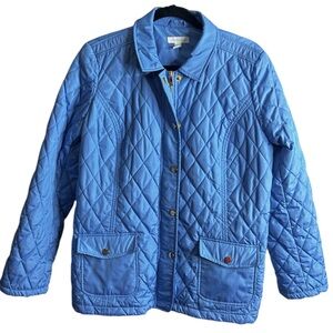 Charter Club Light Blue Quilted Puffer Jacket Size Medium